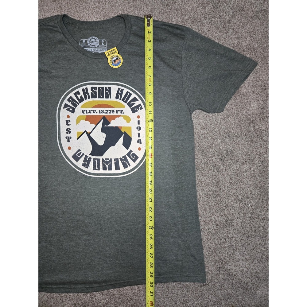 The Duck Company Jackson Hole Wyoming Gray Men's Short Sleeve T-Shirt L - Picture 4 of 6